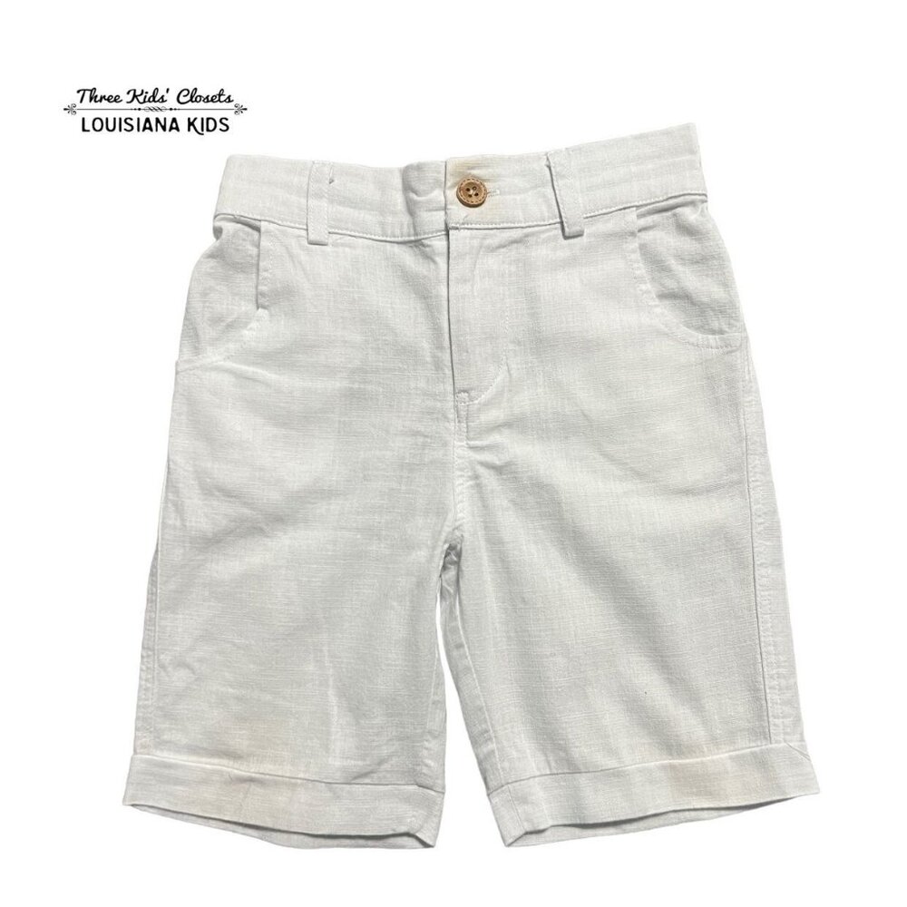 Evie's Closet Sz 6 Slim White Linen Shorts
